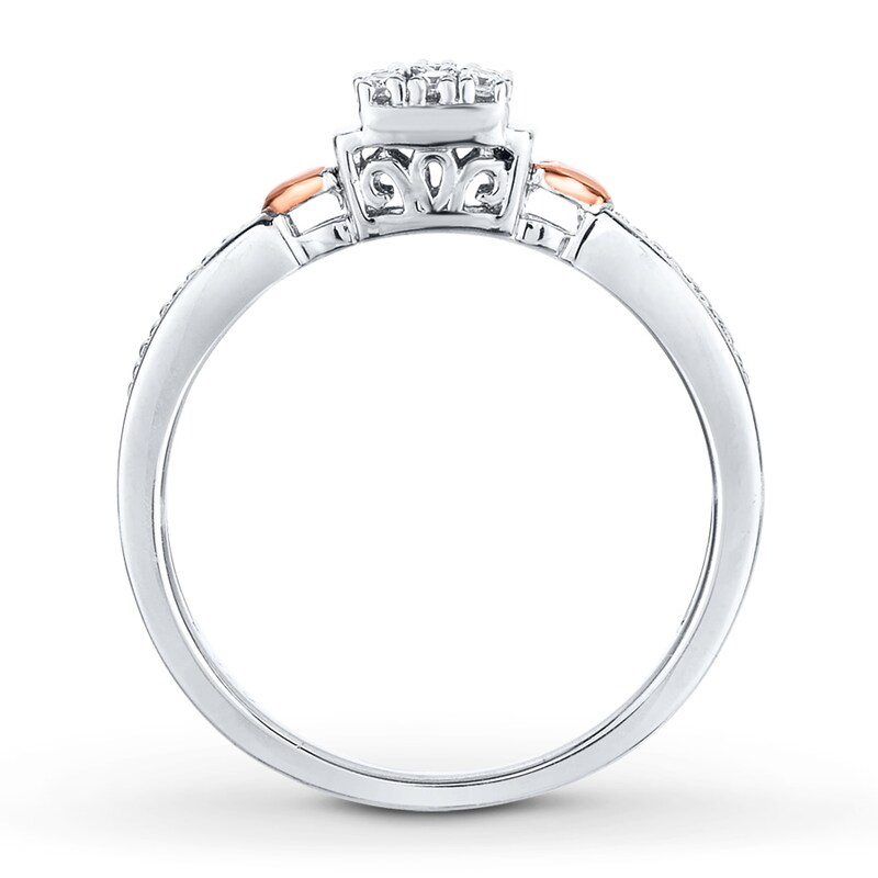 Diamond Promise Ring 1/10 ct tw Round-cut 10K Two-Tone Gold