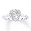 Thumbnail Image 0 of Diamond Heart Promise Ring 1/8 ct tw Round-cut 10K White Gold