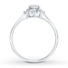 Thumbnail Image 2 of Diamond Heart Scalloped Halo Promise Ring 1/8 ct tw 10K White Gold