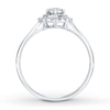 Thumbnail Image 1 of Diamond Heart Promise Ring 1/8 ct tw Round-cut 10K White Gold