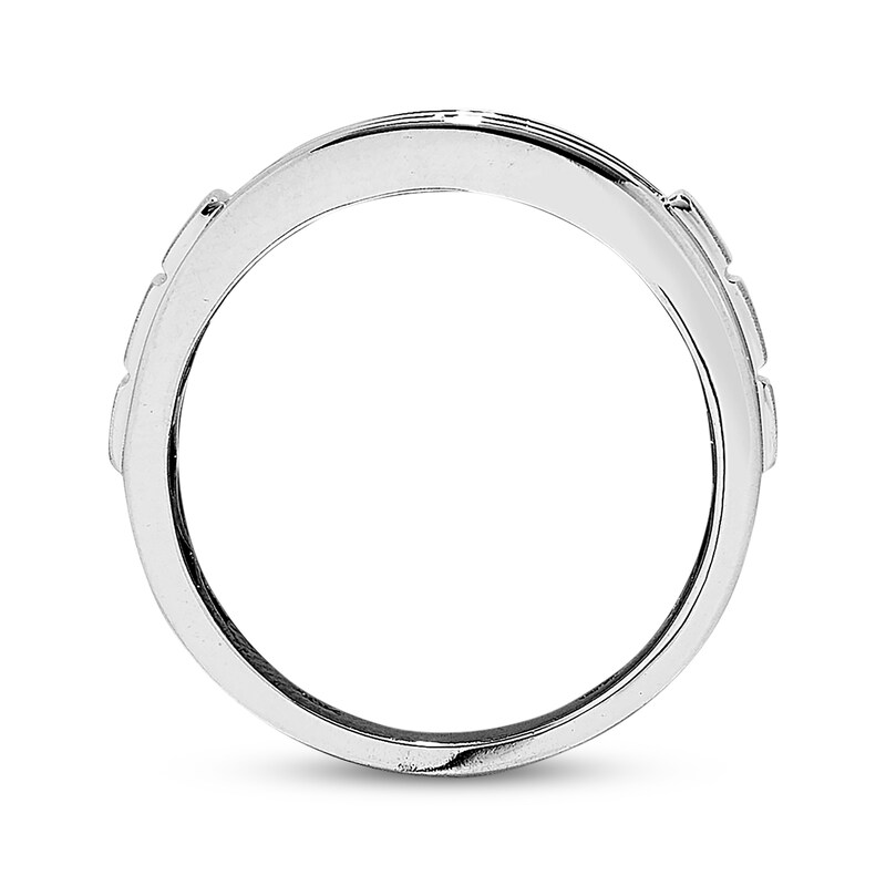 Men's Wedding Band 1/2 ct tw Diamonds Round-cut 10K White Gold