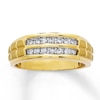 Men's Wedding Band 1/4 ct tw Diamonds Round-cut 10K Yellow Gold