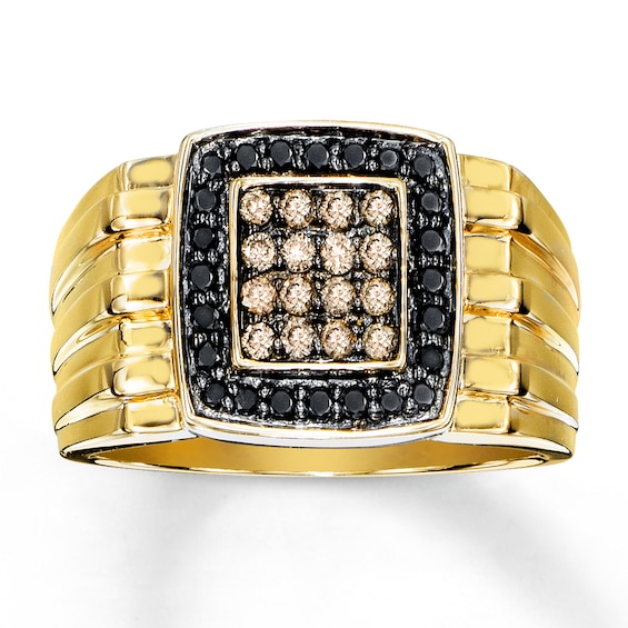 Men's Diamond Ring 1/2 ct tw Round-cut 10K Yellow Gold | Kay
