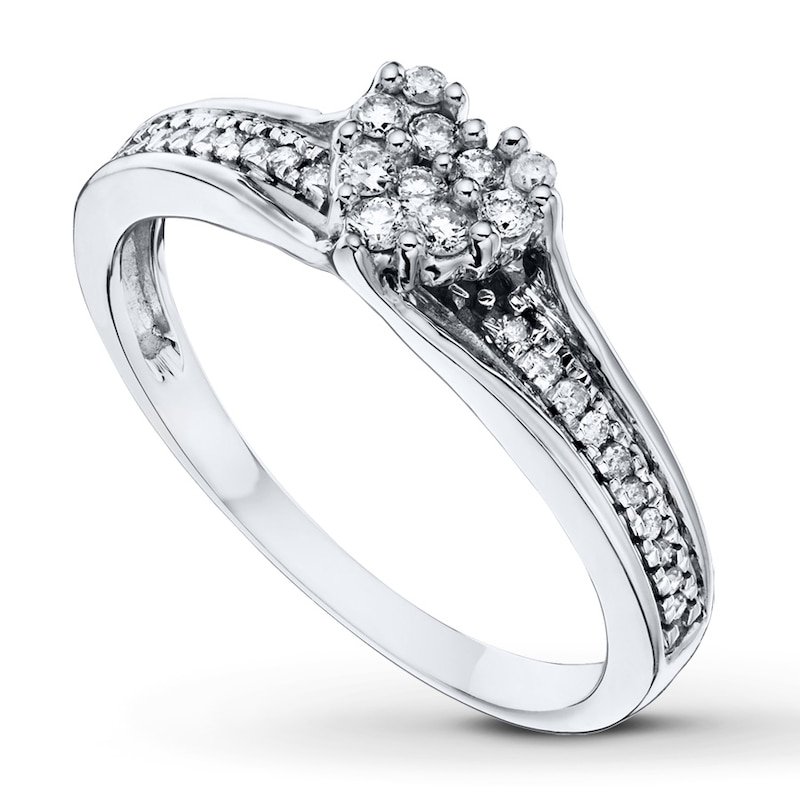 Main Image 1 of Heart Promise Ring 1/5 ct tw Diamonds Sterling Silver