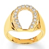 Thumbnail Image 0 of Men's Horseshoe Ring 3/8 ct tw Diamonds 14K Yellow Gold