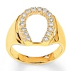 Thumbnail Image 1 of Men's Horseshoe Ring 3/8 ct tw Diamonds 14K Yellow Gold