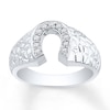 Thumbnail Image 1 of Men's Horseshoe Ring 1/5 ct tw Diamonds 10K White Gold