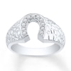 Thumbnail Image 0 of Men's Horseshoe Ring 1/5 ct tw Diamonds 10K White Gold