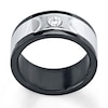 Thumbnail Image 1 of Men's 9mm Wedding Band Diamond Accent Stainless Steel