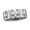 Thumbnail Image 1 of Men's 9mm Cross Ring Diamond Accent Stainless Steel