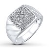 Thumbnail Image 1 of Men's Diamond Ring 5/8 ct tw Round-cut 14K White Gold