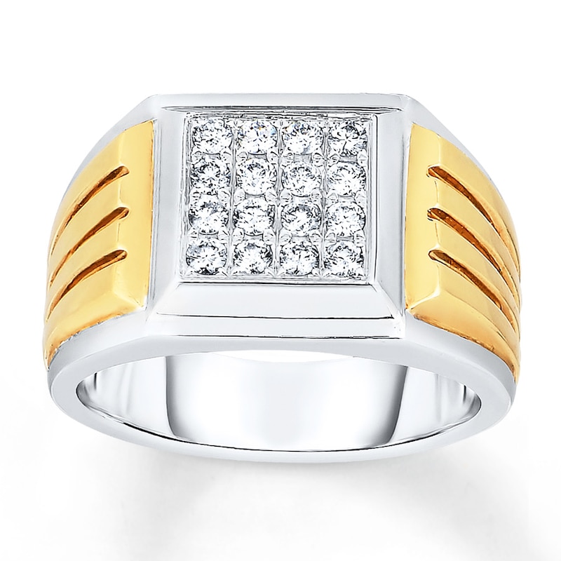 Main Image 1 of Men's Ring 1/2 ct tw Diamonds 14K Two-Tone Gold
