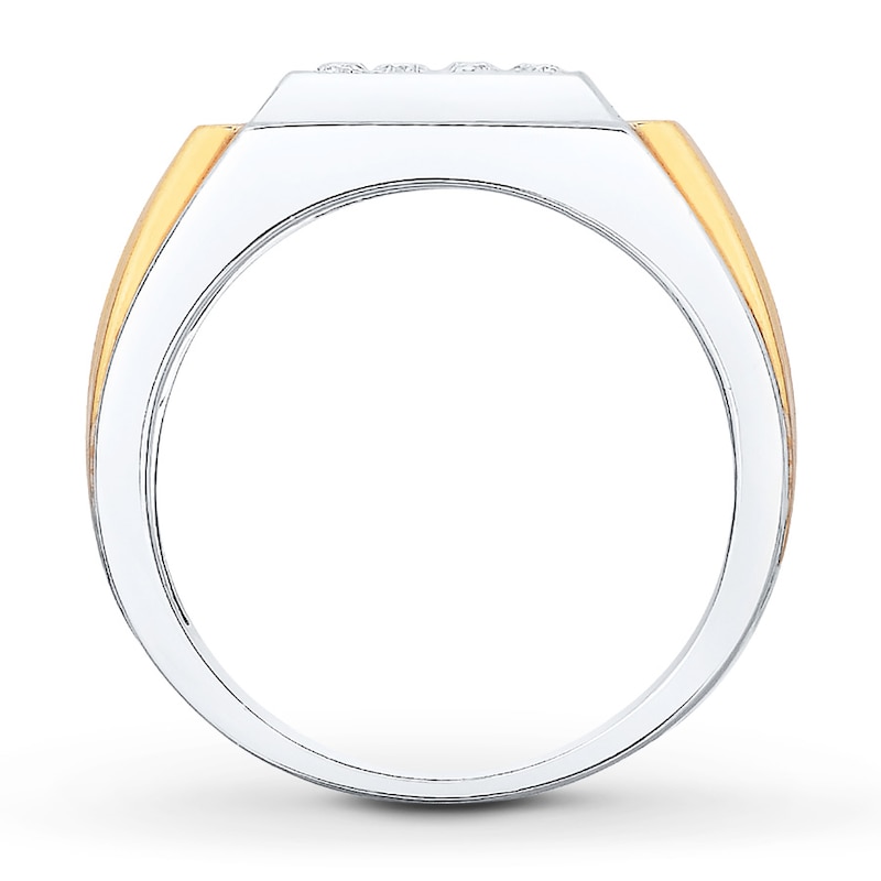 Main Image 2 of Men's Ring 1/2 ct tw Diamonds 14K Two-Tone Gold