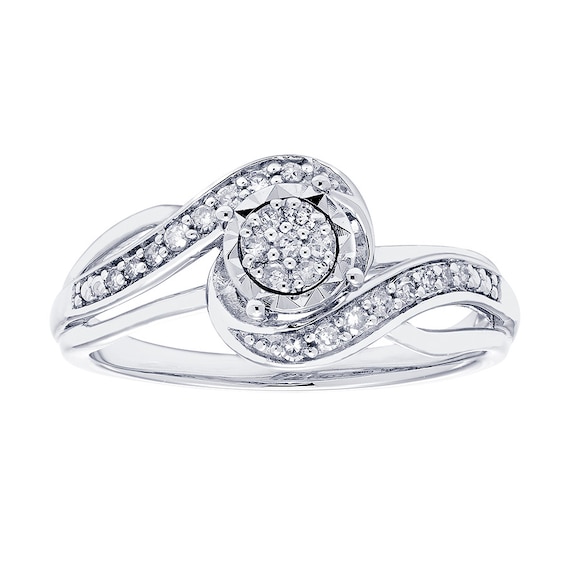 Diamond Ring 1/6 ct tw Round-cut Sterling Silver