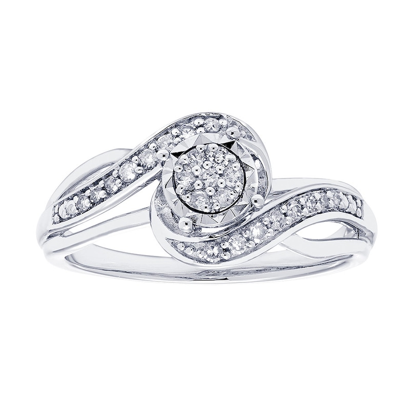 Main Image 1 of Diamond Ring 1/6 ct tw Round-cut Sterling Silver