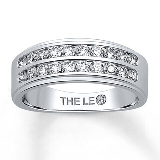Men S Wedding Band 1 Ct Tw Leo Diamonds 14k White Gold Mens