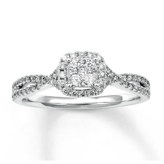 Diamond Promise Ring 1/3 ct tw Round-cut 10K White Gold