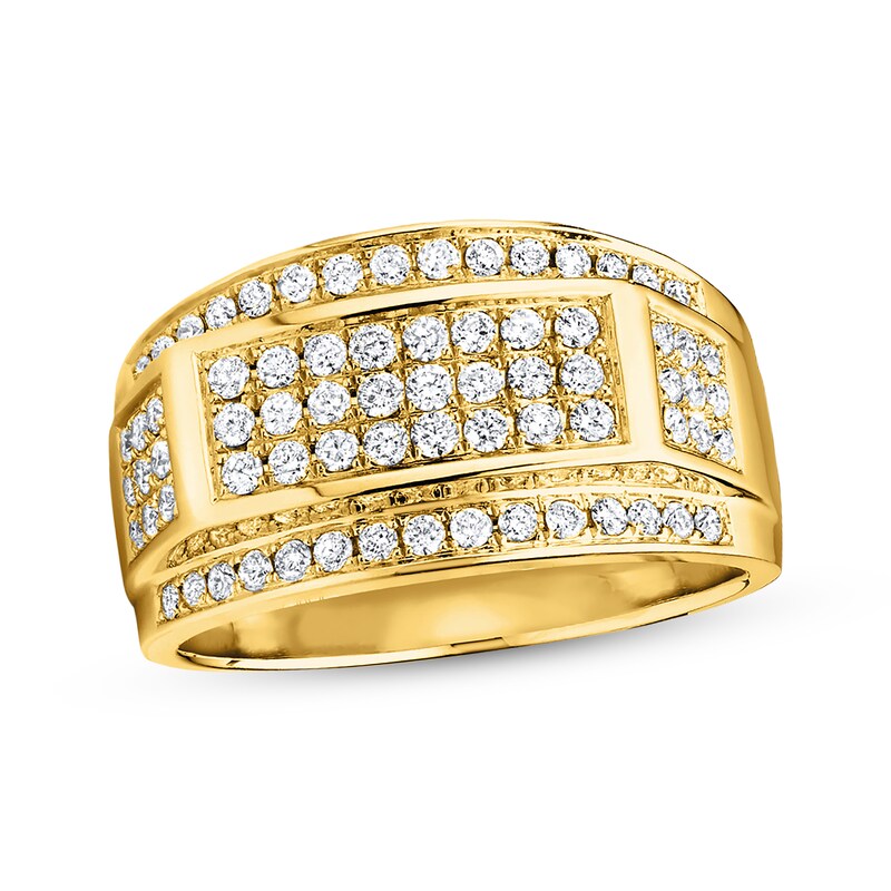 Men's Diamond Ring 1 ct tw Round-cut 10K Yellow Gold