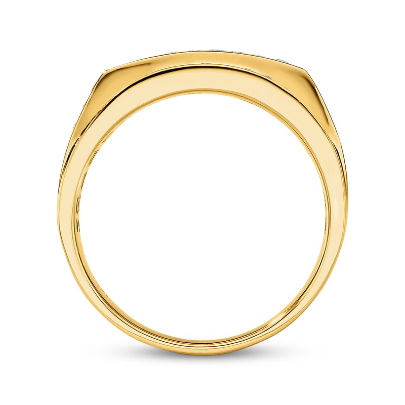 Men's Diamond Ring 1 ct tw Round-cut 10K Yellow Gold