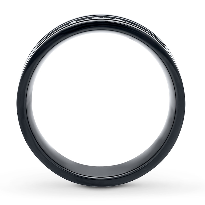 Main Image 2 of Men's 7mm Wedding Band 1/6 ct tw Diamonds Stainless Steel