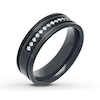 Thumbnail Image 4 of Men's 7mm Wedding Band 1/6 ct tw Diamonds Stainless Steel