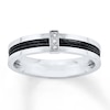 Thumbnail Image 1 of Men's Wedding Band Diamond Accents Stainless Steel