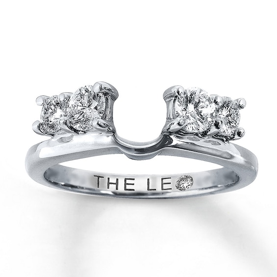 Leo Diamond Enhancer Ring 3/4 ct tw Round-cut 14K White Gold