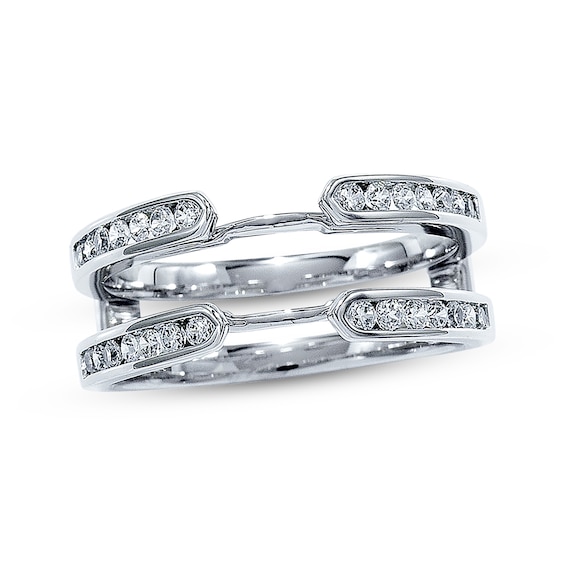 Diamond Enhancer Ring 3/8 ct tw Round-cut 14K White Gold