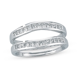 Diamond Enhancer Ring 3/4 ct tw Princess-cut 14K White Gold