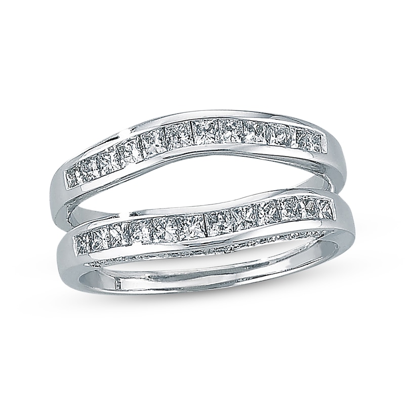 Diamond Enhancer Ring 3/4 ct tw Princess-cut 14K White Gold