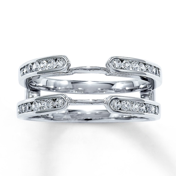 Diamond Enhancer Ring 3/8 ct tw Round-cut 14K White Gold