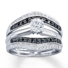 Thumbnail Image 3 of Diamond Enhancer Ring 1/2 ct tw Black/White 14K White Gold