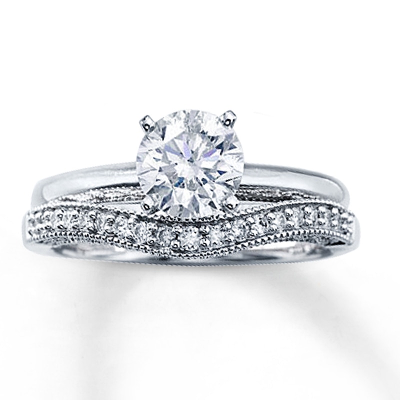 Main Image 4 of Now + Forever Diamond Enhancer Ring 1/6 ct tw Round-cut 10K White Gold