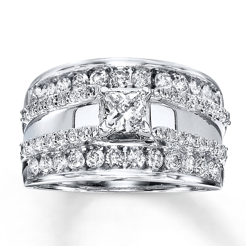 Main Image 2 of Diamond Enhancer Ring 1 ct tw Round-cut 14K White Gold