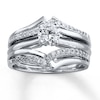 Thumbnail Image 3 of Diamond Enhancer Ring 1/4 ct tw Round-cut 14K White Gold