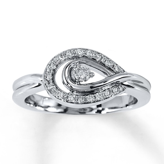 Diamond Ring 1/6 ct tw Round-cut Sterling Silver