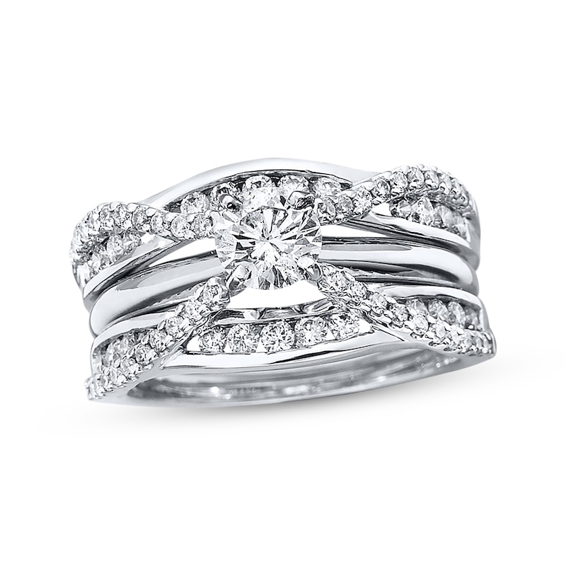 Diamond Enhancer Ring 3/4 ct tw Round-cut 14K White Gold