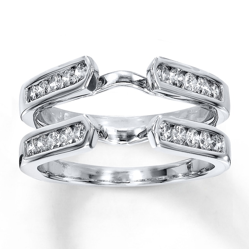 Diamond Enhancer Ring 3/4 carat tw Round-cut 14K White Gold