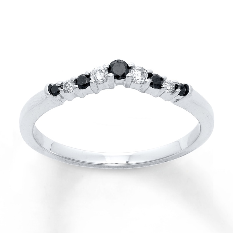 Main Image 1 of Now + Forever Diamond Enhancer Ring 1/5 ct tw Black/White 14K White Gold
