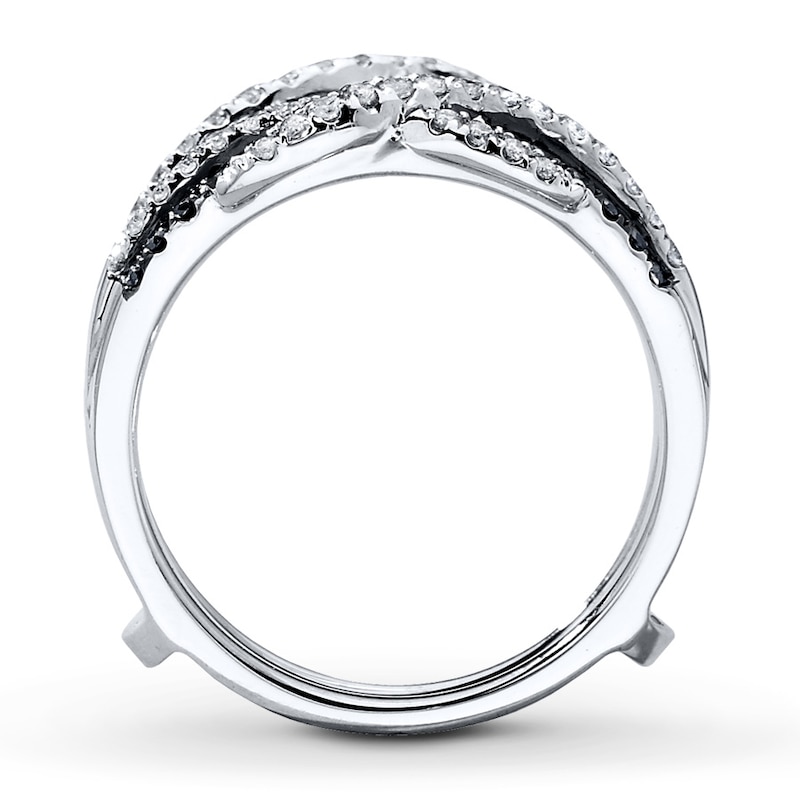 Main Image 2 of Now + Forever Black & White Diamonds 1/2 ct tw Enhancer Ring 14K White Gold