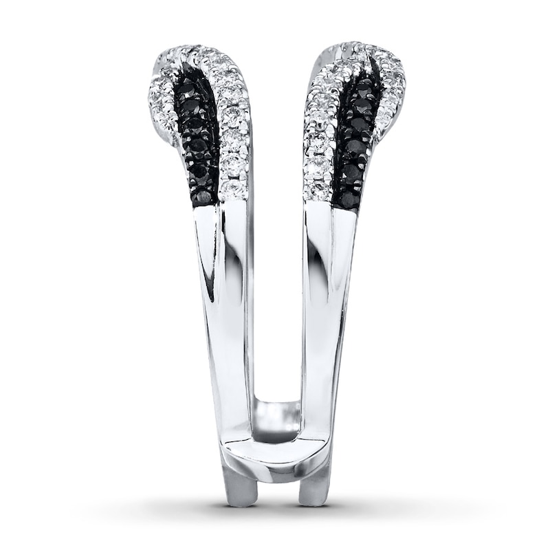 Main Image 3 of Now + Forever Black & White Diamonds 1/2 ct tw Enhancer Ring 14K White Gold