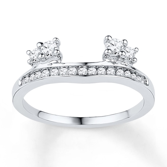 Now + Forever Diamond Enhancer Ring 1/3 ct tw Round-cut 10K White Gold