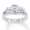 Thumbnail Image 1 of Diamond Enhancer Ring 1/3 ct tw Round-cut 10K White Gold