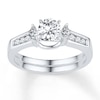 Thumbnail Image 1 of Diamond Enhancer Ring 1/4 ct tw Marquise-cut 10K White Gold