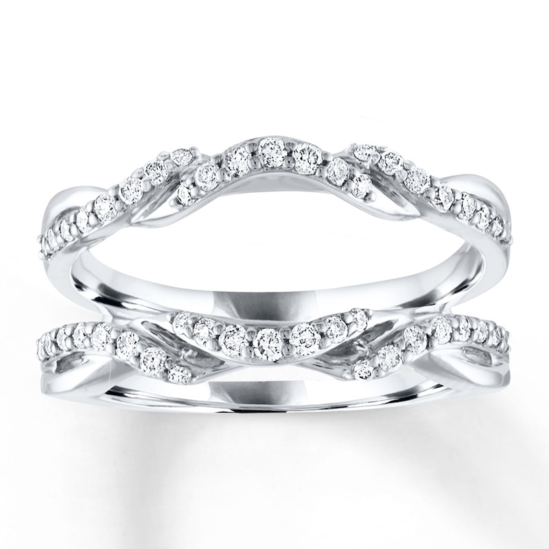 Diamond Enhancer Ring 3/8 ct tw Round-cut 14K White Gold