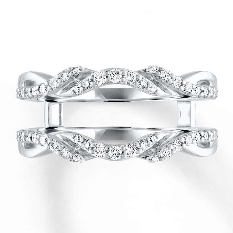 Diamond Enhancer Ring 3/8 ct tw Round-cut 14K White Gold