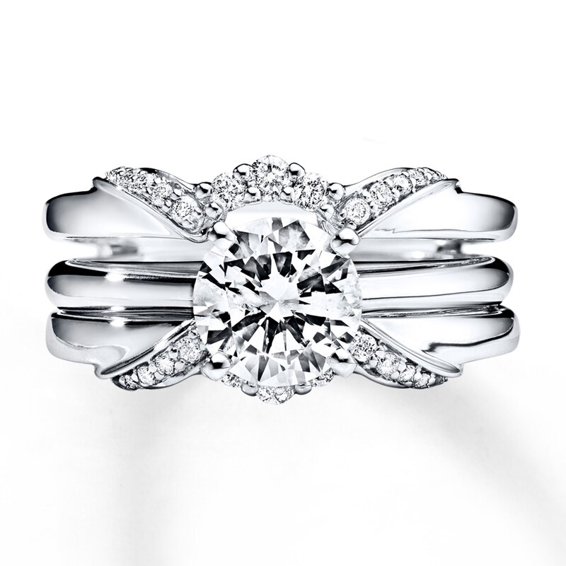 Diamond Enhancer Ring 1/5 ct tw Round-cut 14K White Gold