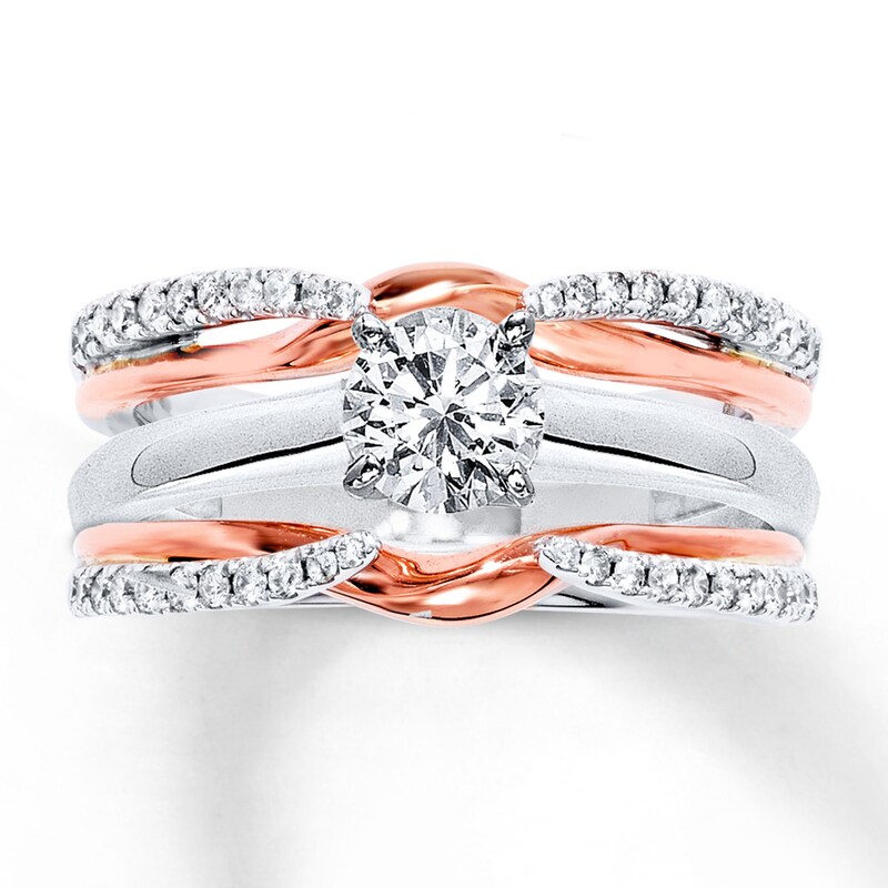 Diamond Enhancer Ring 1/3 ct tw Round-cut 14K Two-Tone Gold