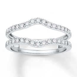Now + Forever Diamond Enhancer Ring 1/2 ct tw Round-cut 14K White Gold