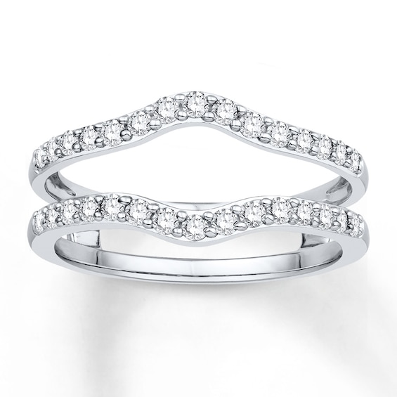 Now + Forever Diamond Enhancer Ring 1/2 ct tw Round-cut 14K White Gold